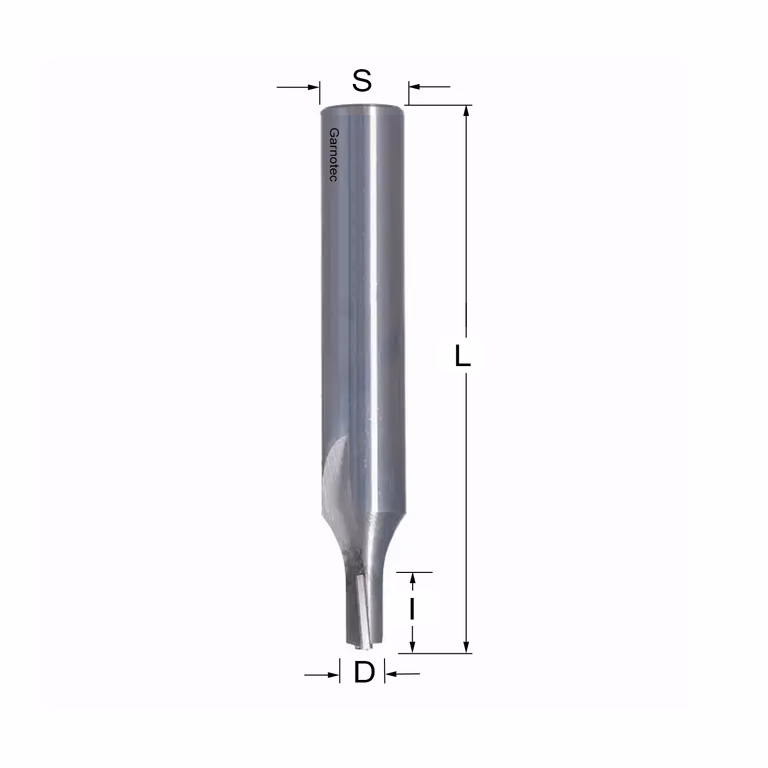 Diamantfrees met negatieve snij-plakket PCD Z2 D=6mm S=12mm L=75mm I=10mm