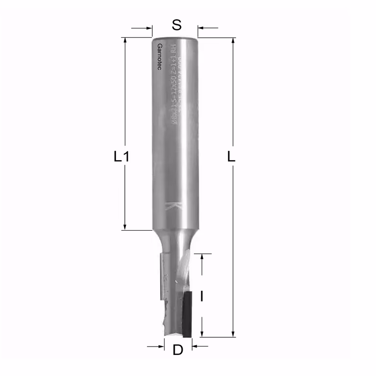 Diamantfrees PCD Z1+1 D=8mm L=80mm I=21mm (2 PCD+1 HM) · 140.081.61