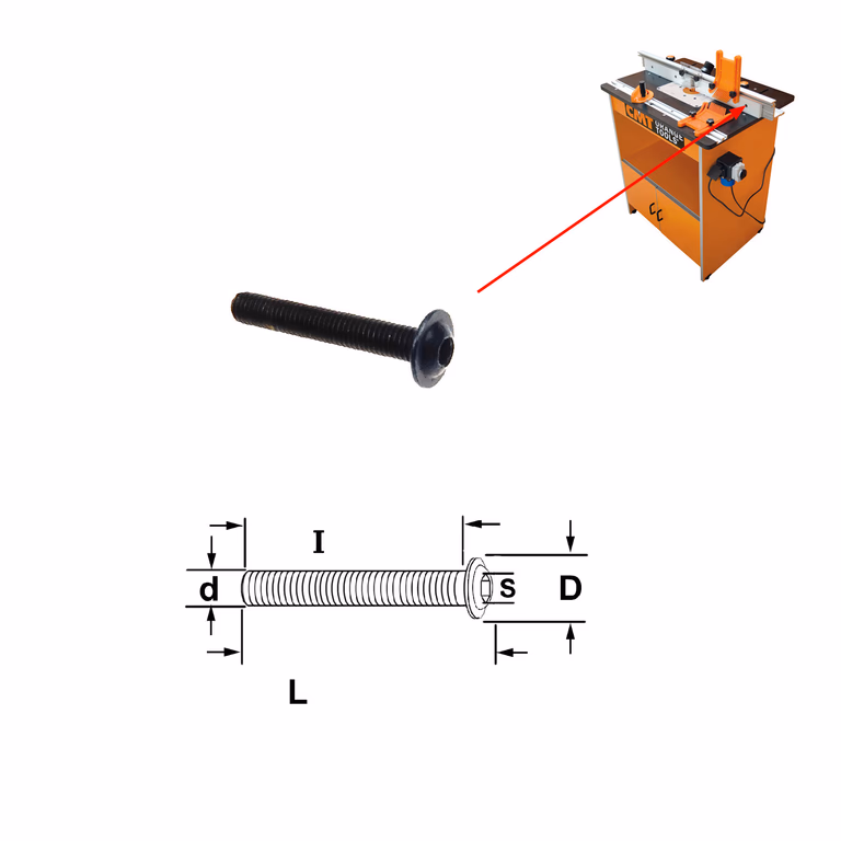 Schroef M6x40 voor industrio freestafel