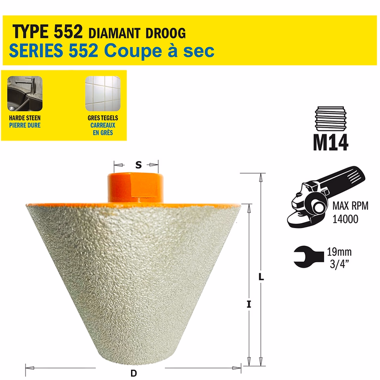 Gatzaag voor extreem harde materialen D=70mm I=50mm
