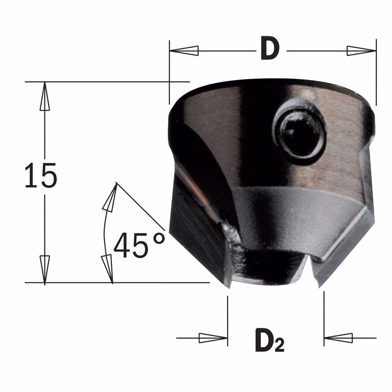 Opsteekverzinker voor dubbel spiraal, links D=16mm · 316.040.12
