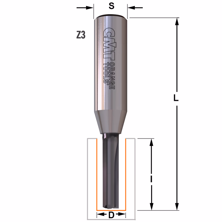Groeffrees met rechte snijkoppen, HWM D=10mm S=12mm L=75mm I=32mm