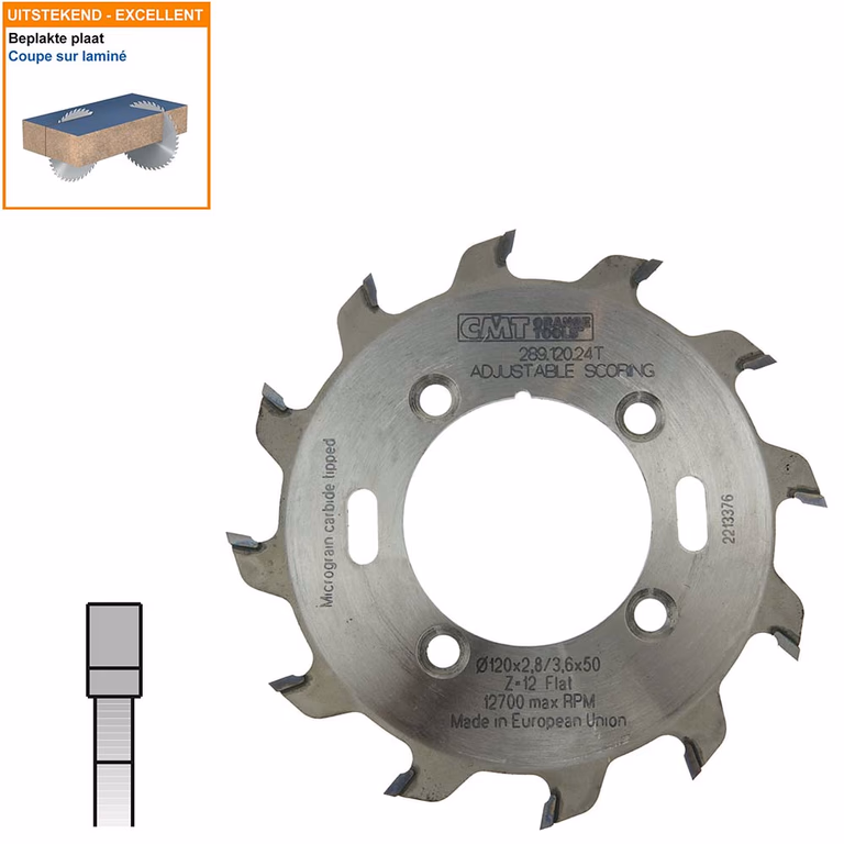 Twee-delige voorritszaag met hardmetalen tanden D=120mm B=50mm Z24