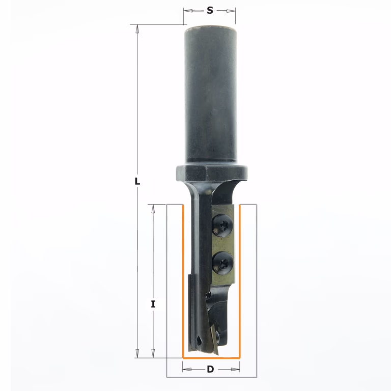 Rechte frees met wisselbare messen, HWM D=19mm L=110mm