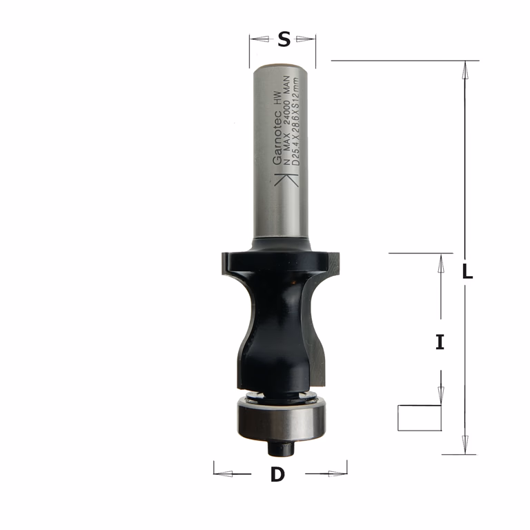 Profielfrees met metalen kogellager, HW I=28,2mm