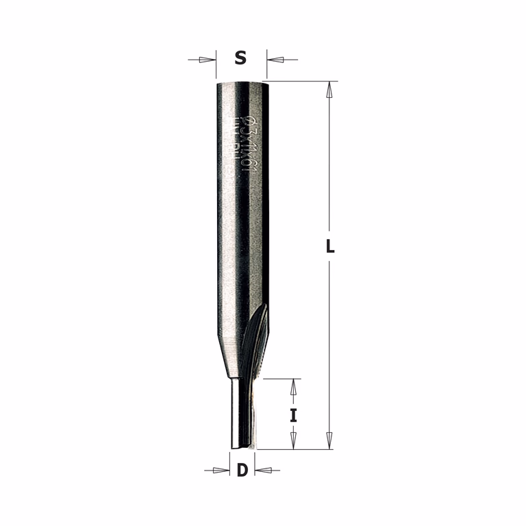 Rechte groeffrees, HWM D=4mm S=8mm L=55mm I=10mm
