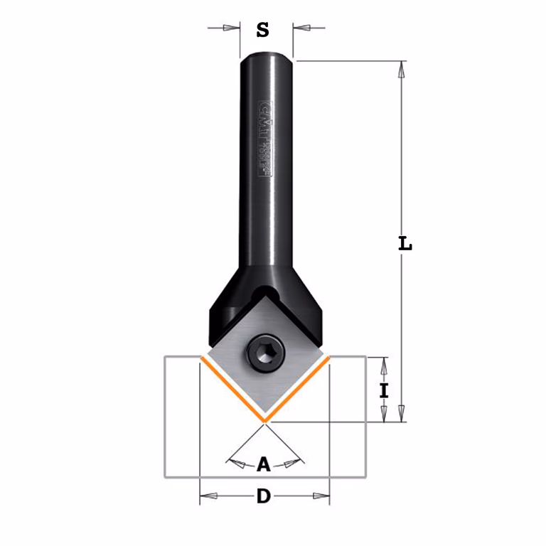 V-groeffrees, HWM D=17mm L=53mm I=8,5mm