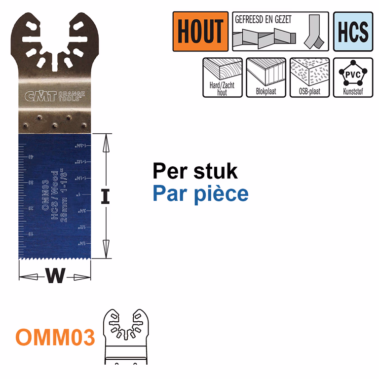 Multitoolzaagblad voor hout, 28mm · OMM03-X1
