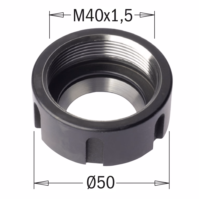 Gelagerde klemmoer voor spantang "ER32", rechts D=50mm