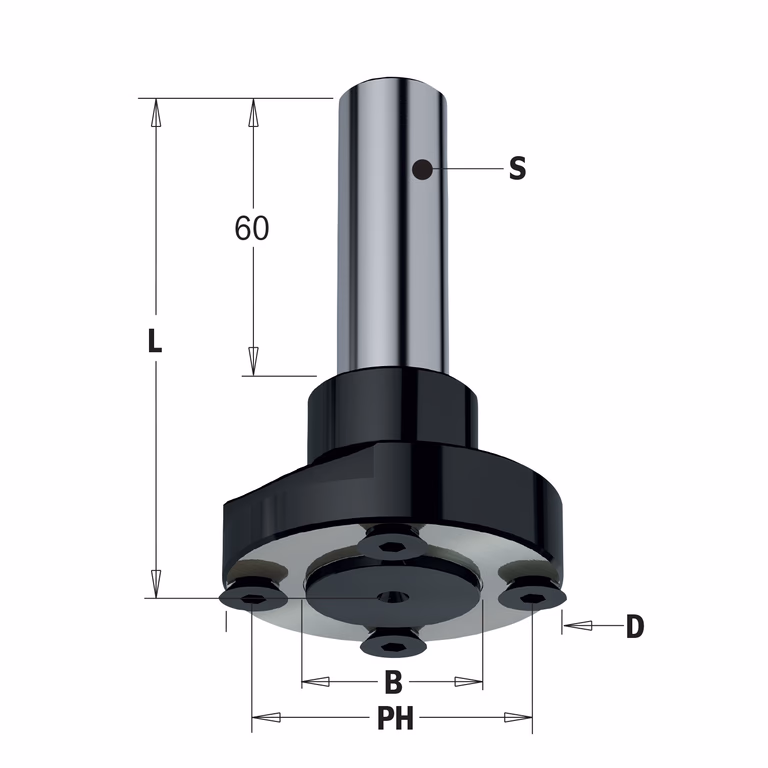 Precisie-zaaghouder met cilindrische kolf D=59mm S=20mm