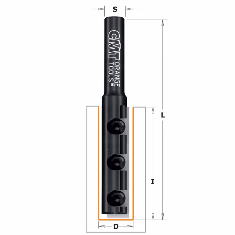 Rechte groeffrees, HWM D=16mm S=12mm L=96mm I=50mm