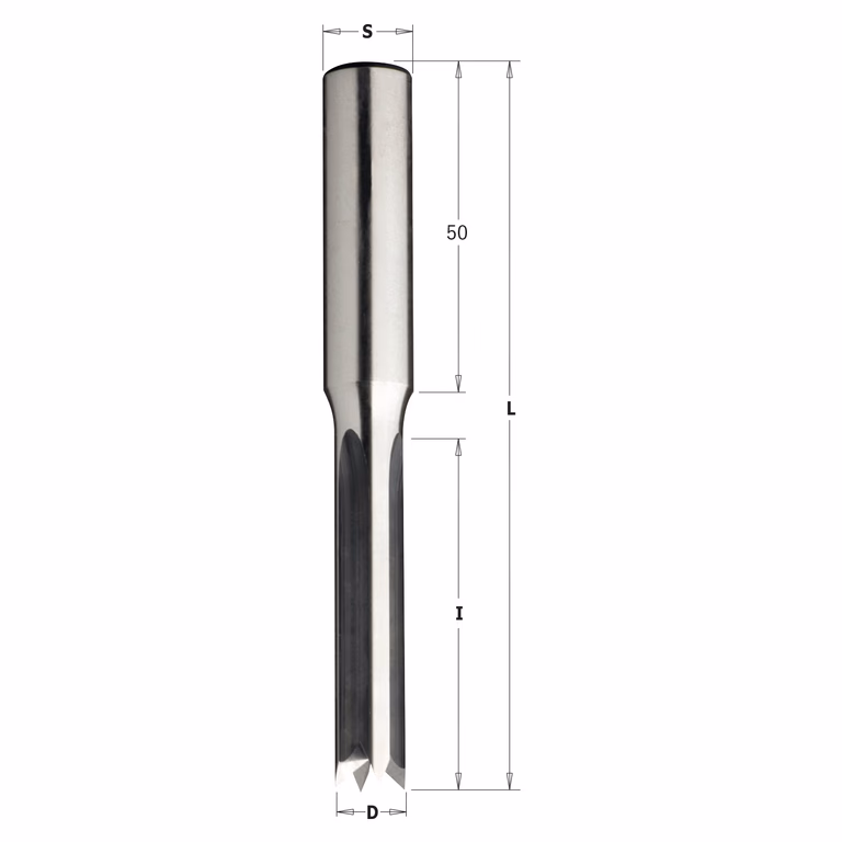 Visbekboor, links en rechts D=6mm S=13mm L=100mm I=45mm