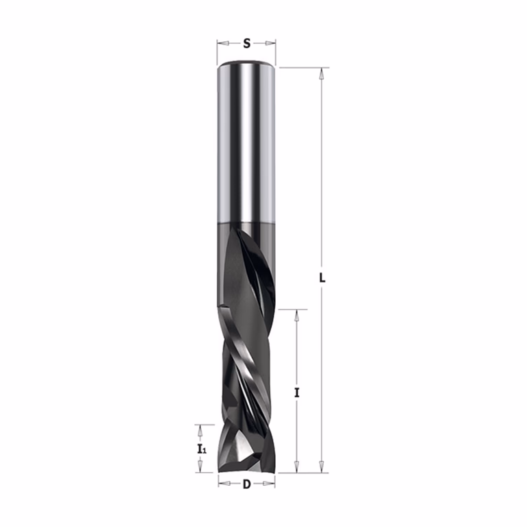 Positieve & negatieve spiraalfrees, HWM met coating D=6mm S=6mm L=65mm I=25mm