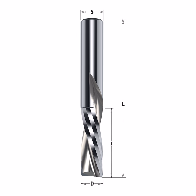 Negatieve spiraalfrees, HWM D=3mm S=3mm L=50mm I=12mm