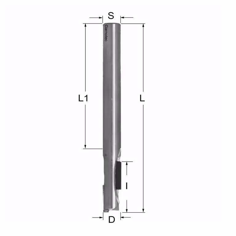 Diamantfrees PCD Z1+1 D=8mm L=80mm I=21mm (2 PCD+1 HM) · 140.080.61