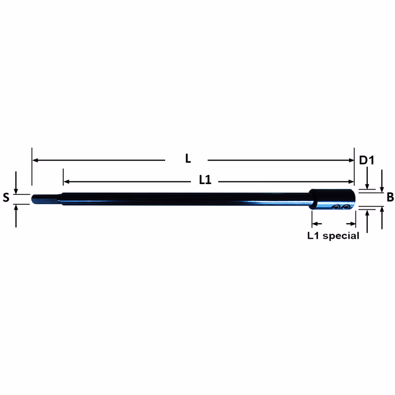 Verlengstuk 300mm S=Schacht met 3 vlakken M10 B=10mm