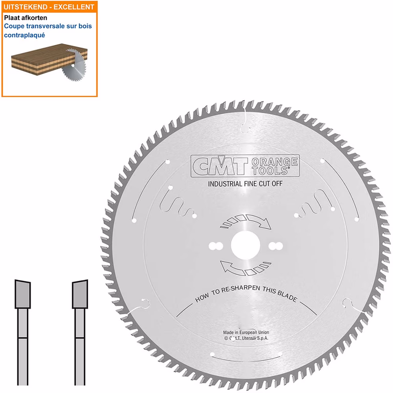 Zaagblad met hardmetalen tanden voor fijne afwerking D=550mm K=4,2mm P=3,2mm Z96