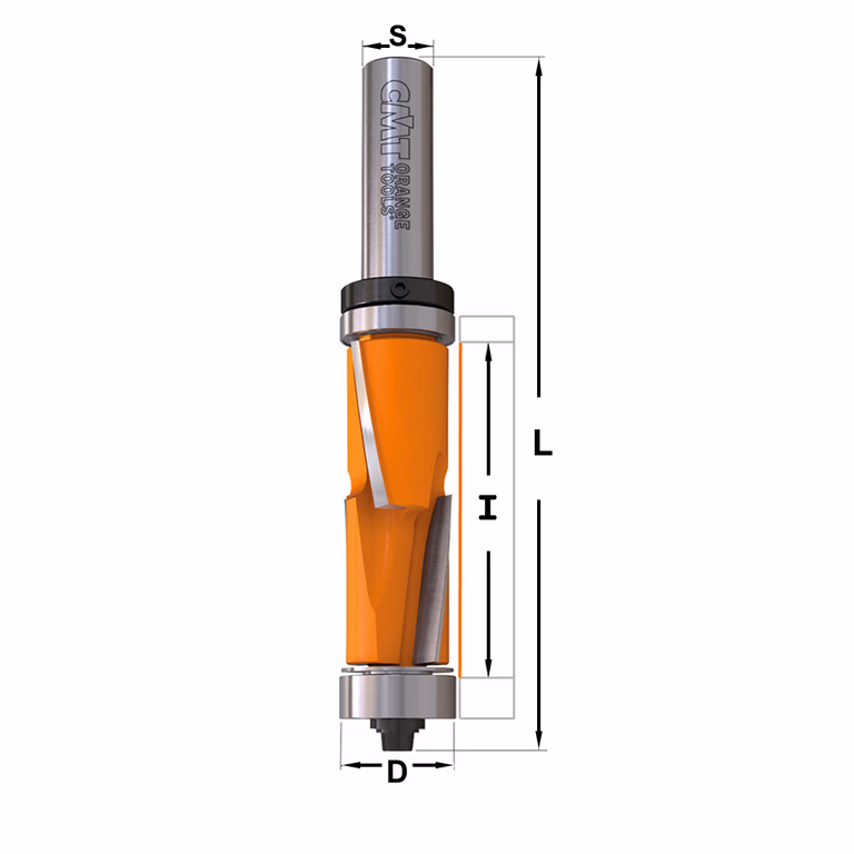 Uitloopfrees met dubbele kogellager, HW D=12,7mm S=6mm L=80mm