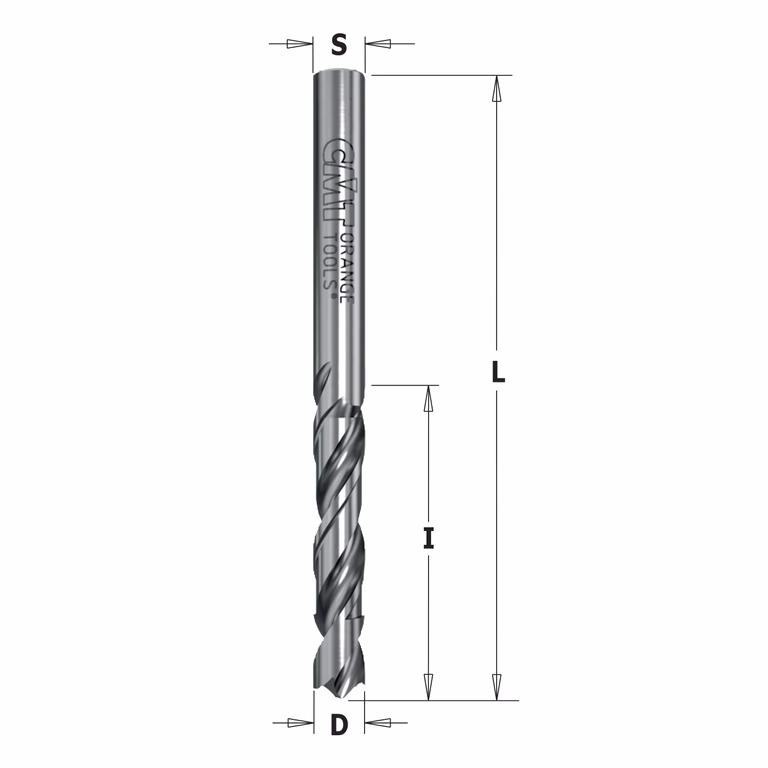 Spiraalboor, negatief geslepen voorsnijders, rechts D=3mm S=3mm L=55mm I=27mm