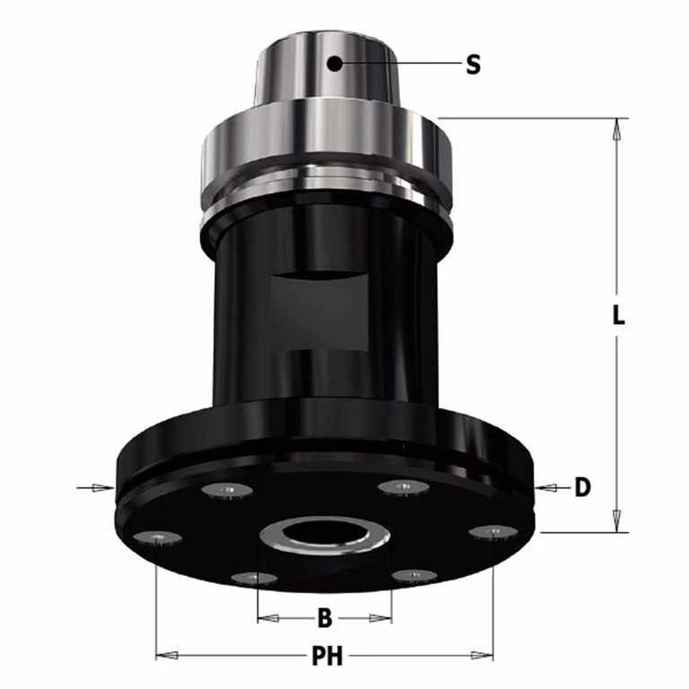 Precisie-zaaghouder met HSK-F63 kolf D=98mm L=102mm