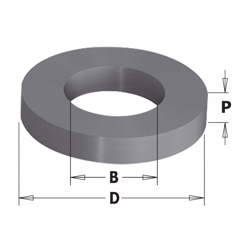 Uitvulring D=9mm B=3,25mm P=1,6mm
