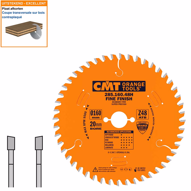 HW afkortzaag geschikt voor draagbare machines D=160mm B=20mm