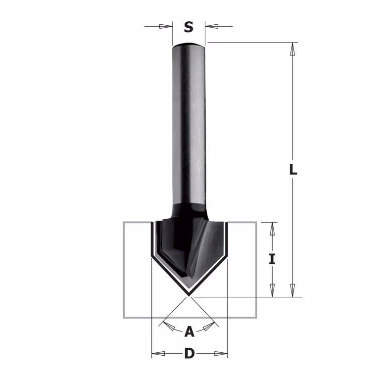 V-groeffrees 60° (contractor), HW D=11mm S=8mm