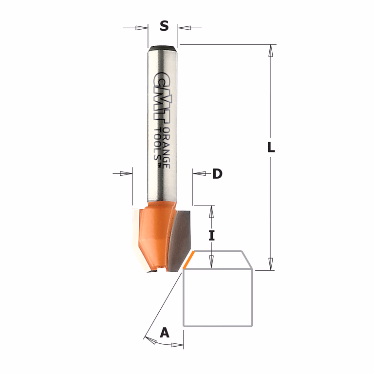 Uitloopfrees met gecombineerde snijkoppen, HW S=6mm L=44,5mm A=0-22°