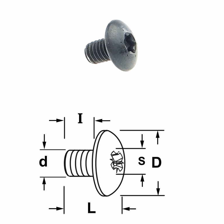Torx bout D=8,8mm S=T15 L=5,7mm I=3,5mm