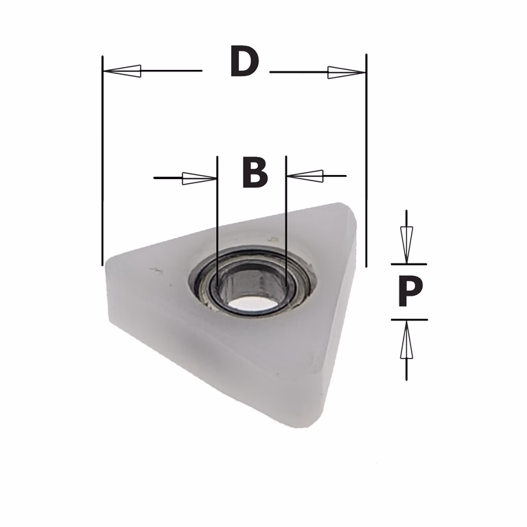 Delrin® driehoekige kogellager D=12,7mm P=5,8mm