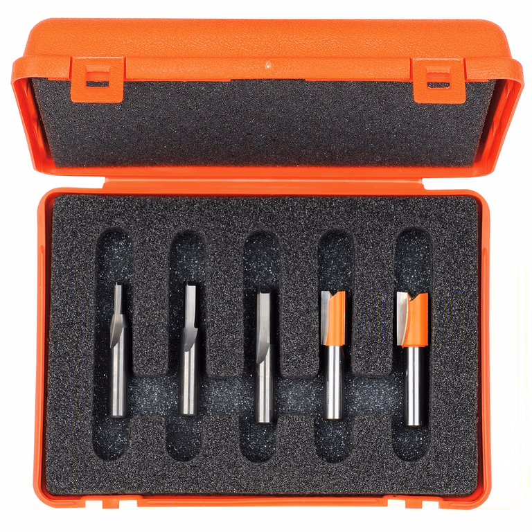 5-delige frezenset in pvc kistje, HW S=8mm · 900.005.01