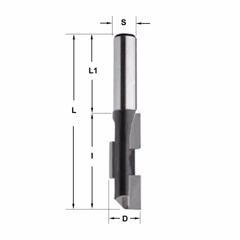 Rechte groeffrees in HW D=18mm L=90mm I=50mm Z1+1