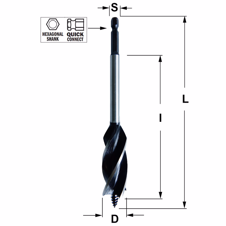 Spiraalboor, D=26mm L=165mm