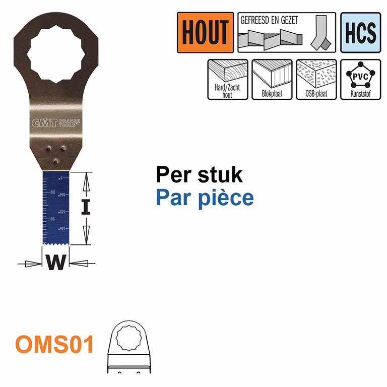 Multitoolzaagblad voor hout, 10mm · OMS01-X1