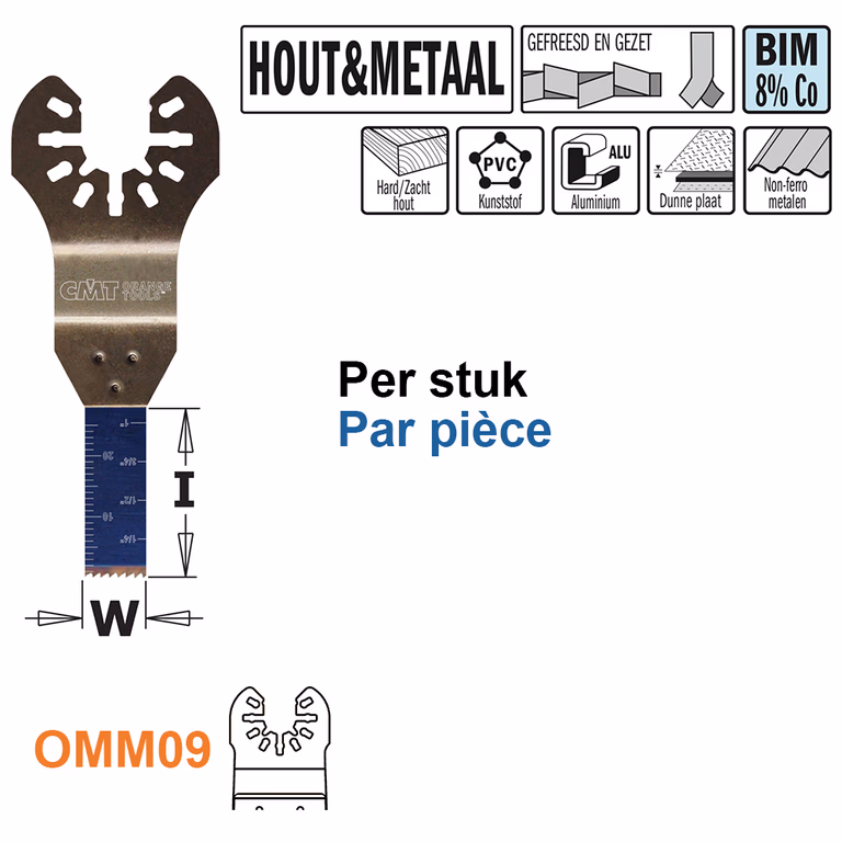 Multitoolzaagblad voor hout en metaal, 10mm · OMM09-X1