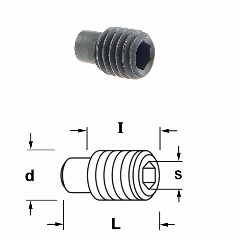Inbusbout met positioneringsvlak voor freeskop 664.017.30 S=3mm L=10mm