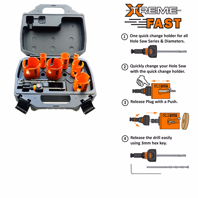 7-delige multi-construct gatzagenset in koffer · 550X-SET7K
