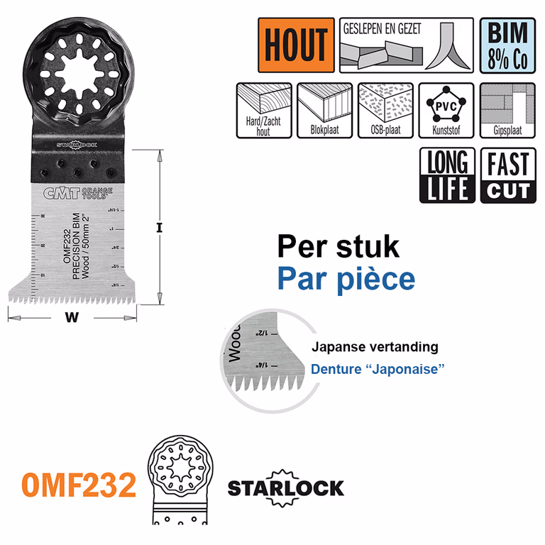 Multitoolzaagblad voor hout, 45mm · OMF232-X1