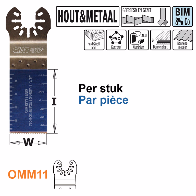 Multitoolzaagblad voor hout en metaal, 28mm I=48mm · OMM11-X1