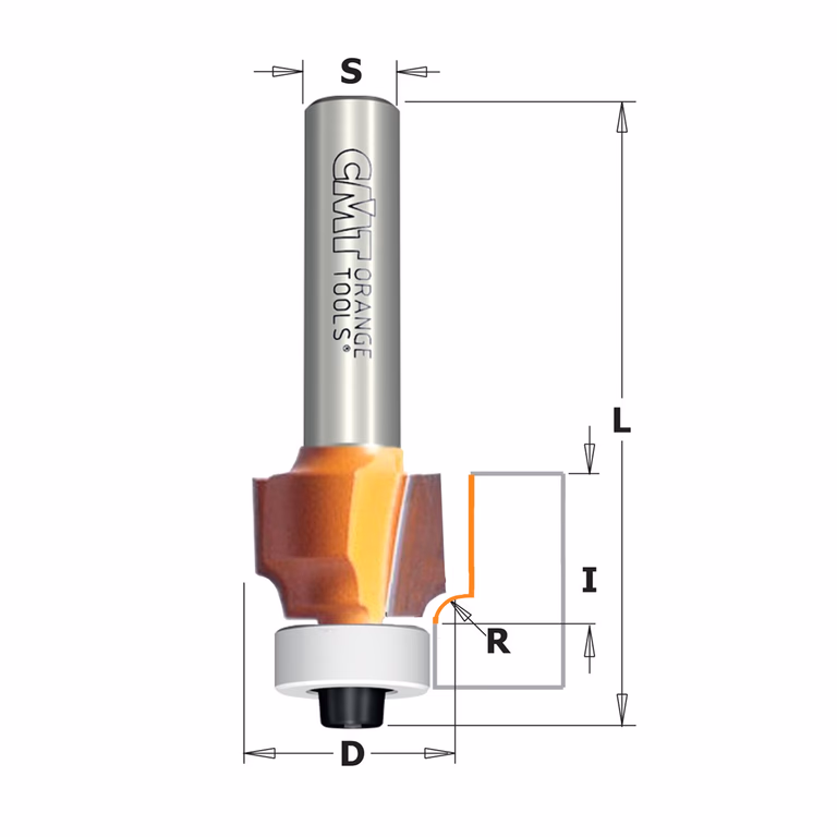 Holle radiusfrees zonder opstaande kant, HW D=14,7mm L=51mm I=10mm R=1mm · 938.147.11