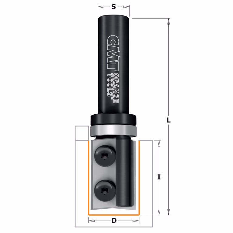 Rechte groeffrees, HWM D=16mm S=8mm L=80mm I=35mm