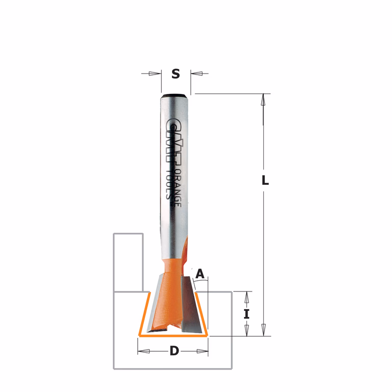 Zwaluwstaartfrees, HW D=12,7mm L=52mm I=12,7mm A=14° · 918.127.11