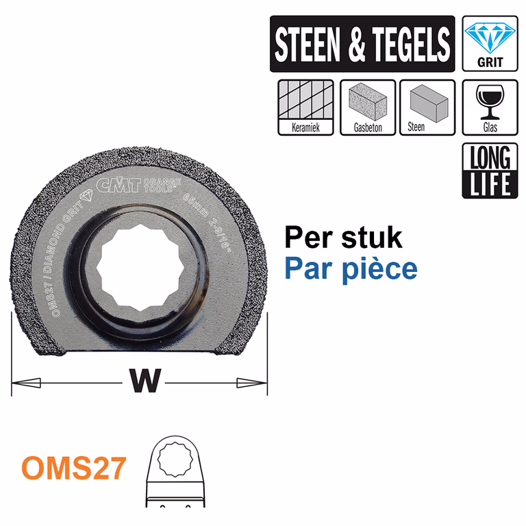 Rond Dia grit multitoolzaagblad, 65mm · OMS27-X1