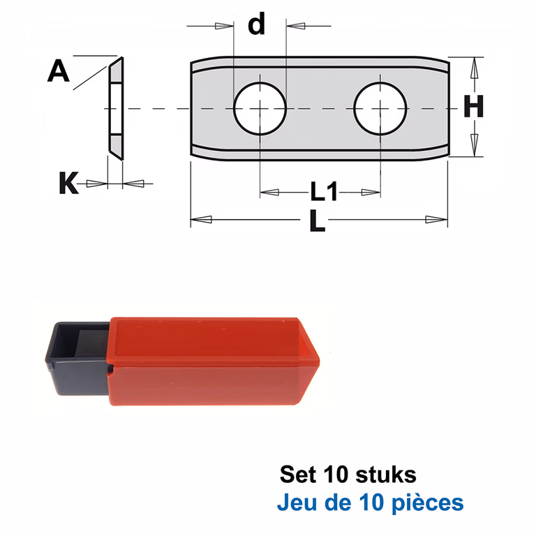 WPL-reservemes F1730, 10 stuks L=30mm L1=14mm
