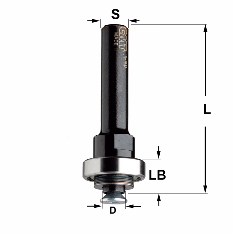Spindel met kogellager S=1/2" L=61mm LB=11mm