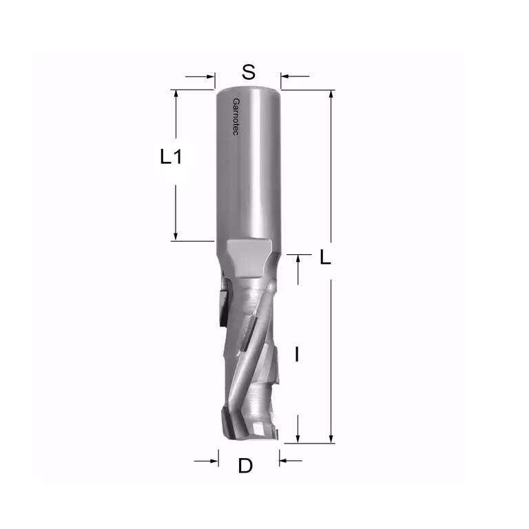 Diamantfrees PCD Z1+1 D=18mm L=107mm I=45mm (5 PCD+1 HM) · 140.382.62