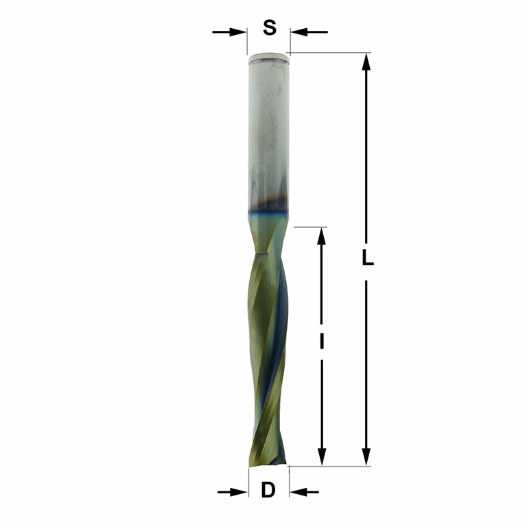 Positieve spiraalfrees, HWM + coating D=12,7mm L=125mm I=65mm