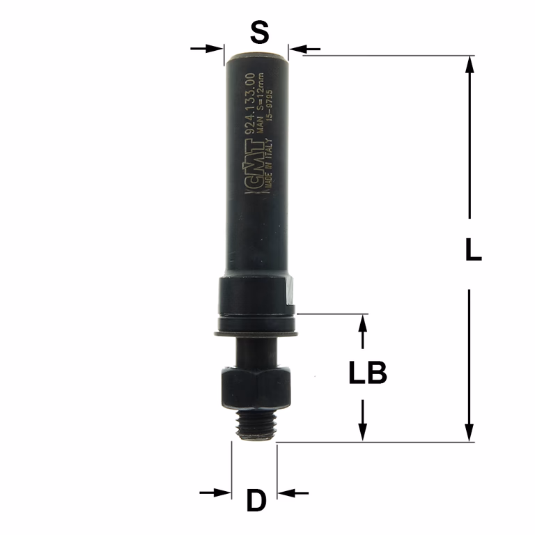 Spindel zonder kogellager S=12mm L=71mm LB=23mm
