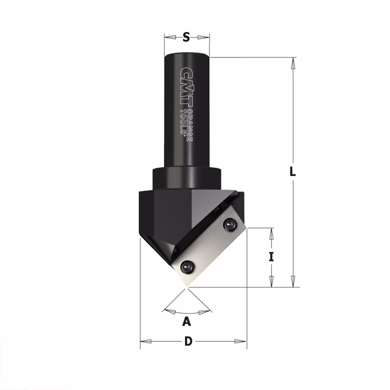 V-groeffrees met WPL messen D=52mm L=100mm I=25mm A=91°