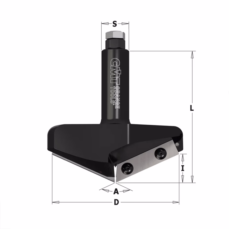 V-groeffrees met WPL messen D=91mm L=95mm I=20mm A=130°